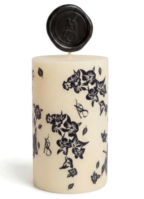 Whisper Linen Ornamenta Pillar Candle