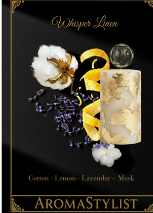 Whisper Linen Signature Pillar Candle