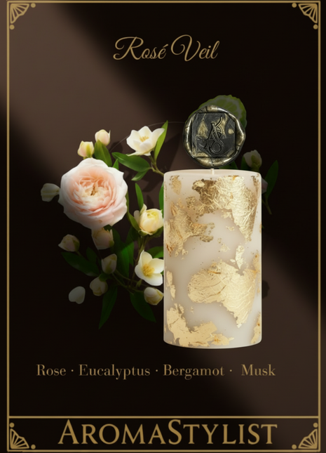 Rosé Veil Signature Pillar Candle