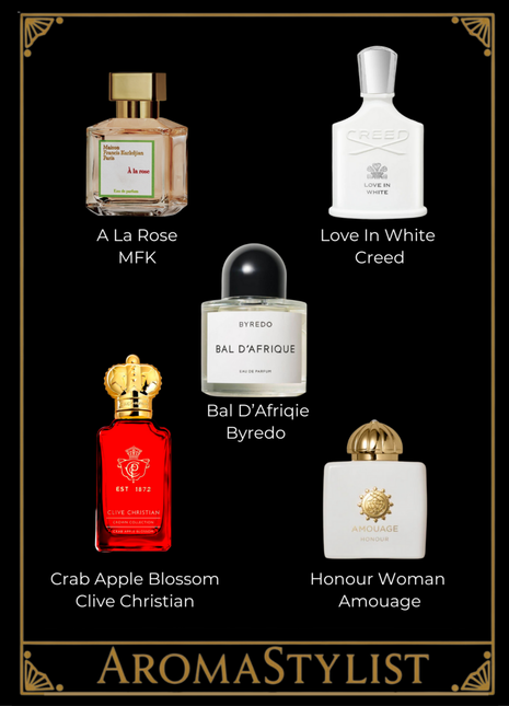 The Modern Muse discovery set — Bal d'Afrique, À La Rose, Love in White, Honour Woman and Crab Apple Blossom