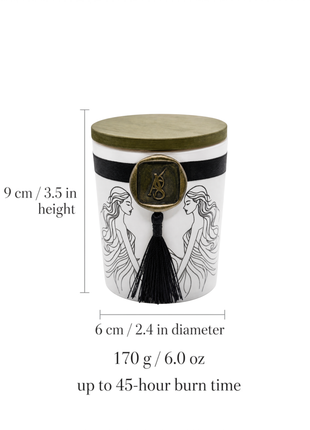 AromaStylist Rituals Jar Candle size guide — 9 cm / 3.5 in height, 6 cm / 2.4 in diameter, 170 g / 6.0 oz, up to 45-hour burn time